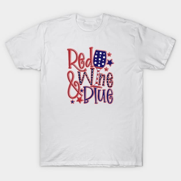 Red, Wine, & Blue T-Shirt by BuzzBox